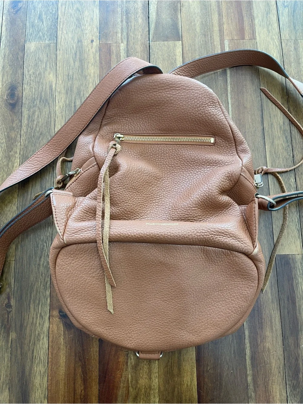 Rebecca Minkoff Julian backpack in brown pebbled leather